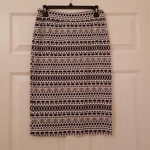 Renee C Black and White Pencil Skirt - Size L